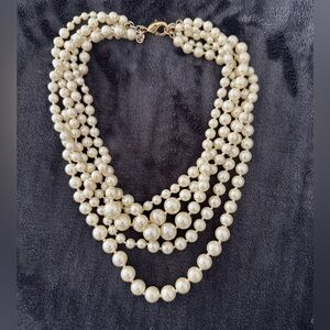 J. Crew Factory Multi-Strand Cream Pearl Necklace